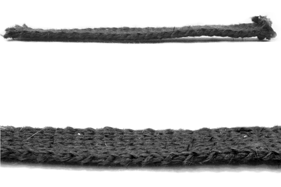 5/8" Flat Wood Stove Tape Gasket In Black | 5 ft and 7 ft Width Comparison