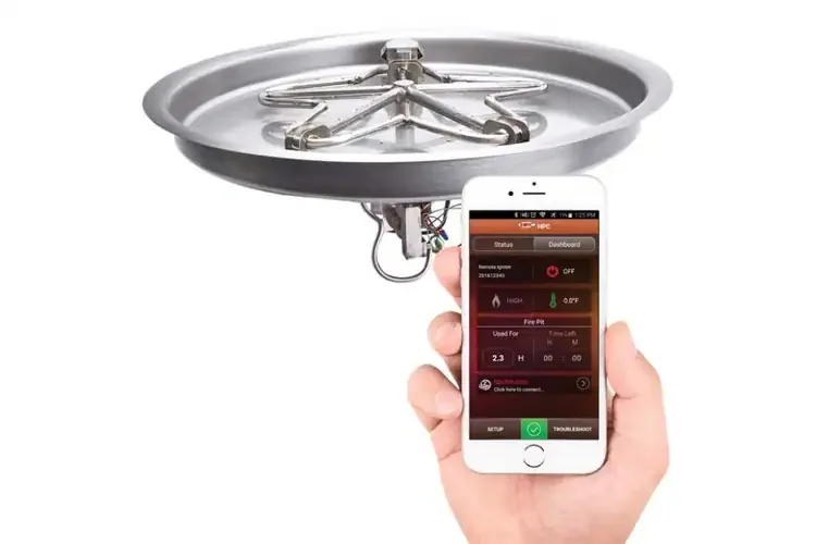 HPC Round Bowl Fire Pit Insert Electronic Ignition High Low (Bluetooth App)
