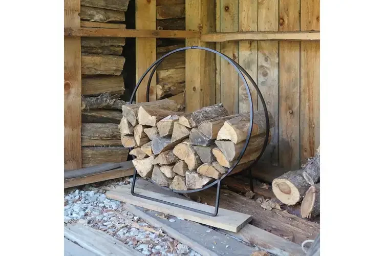 Log Holder Hoops in 36 Inches Made from Wrought Iron