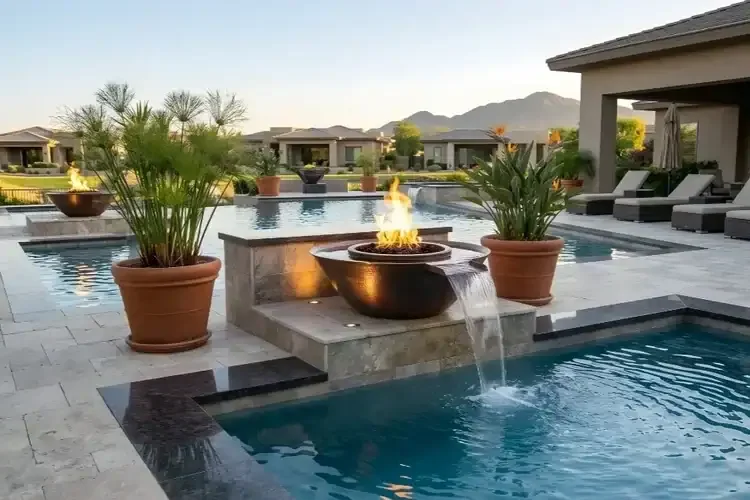The Outdoor Plus 31" Remi Hammered Patina Copper Fire & Water Bowl – Gravity Spill