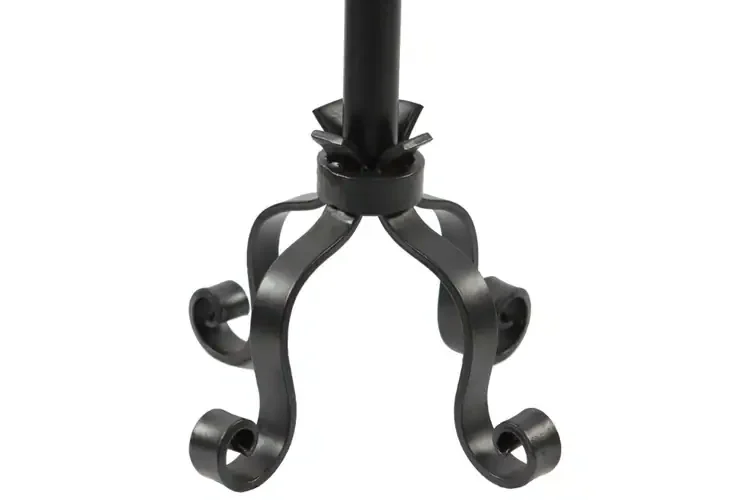 Maple Leaf Fireplace Tool Set – 35” Wrought Iron Tools with Decorative Stand Details in Graphite