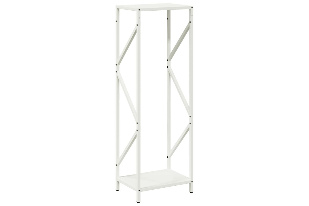 Minimalist Firewood Rack 34 x 25 x 100 cm in White Made of Cold-Rolled Steel