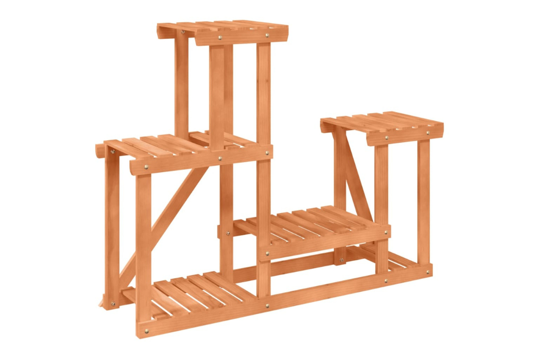Minimalist Solid Wood Fir Flower Stand 90 x 25 x 73.5 cm in Light Brown