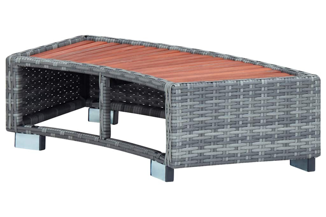Minimalist Spa Step Poly Rattan 92 x 45 x 25 cm in Gray