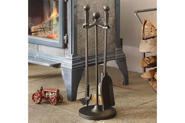 Paxton 4-Piece Mini Fireplace Tool Set – Cast Iron with Decorative Handles