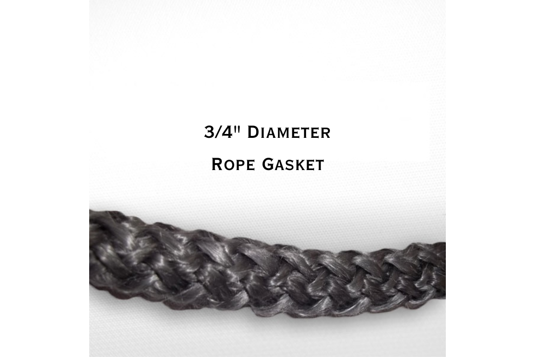 3/4" Diameter Fiberglass Rope Gasket In Black | 5 ft and 7 ft