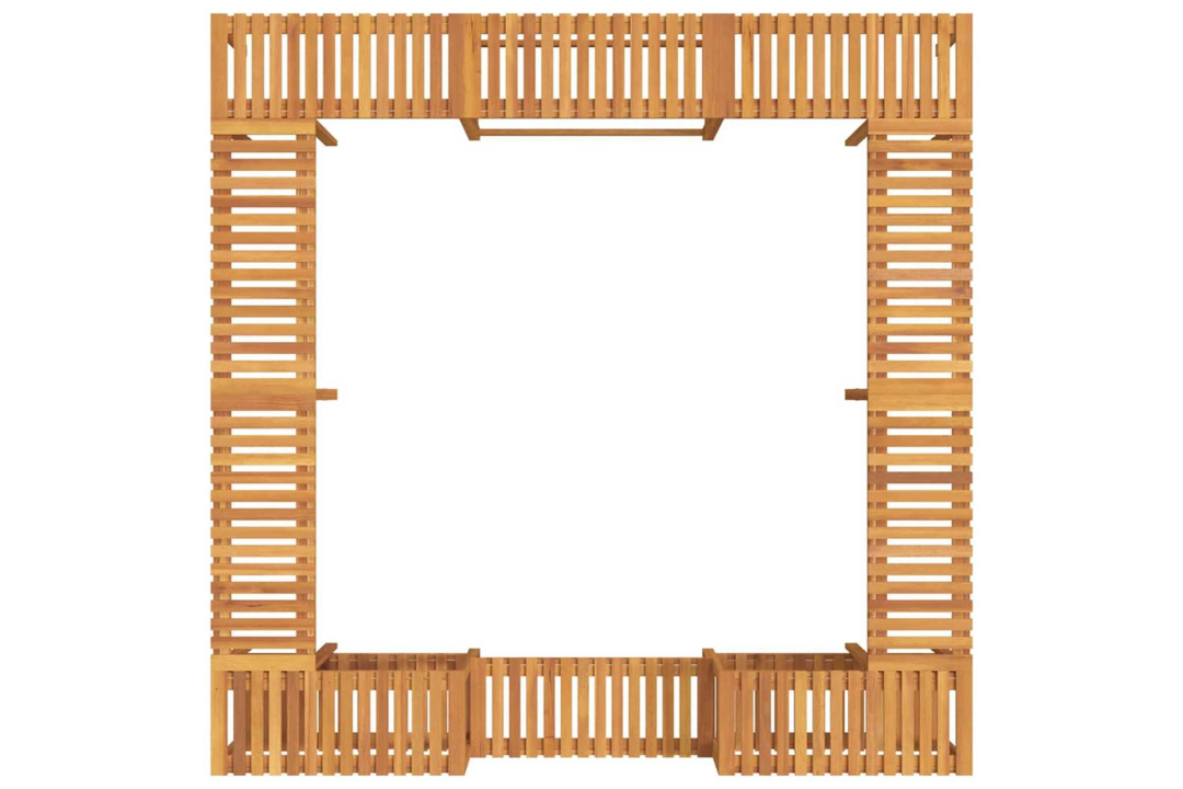 Functional Hot Tub Surround – Square Build from Solid Acacia Wood in 250 x 250 x 55.5 cm