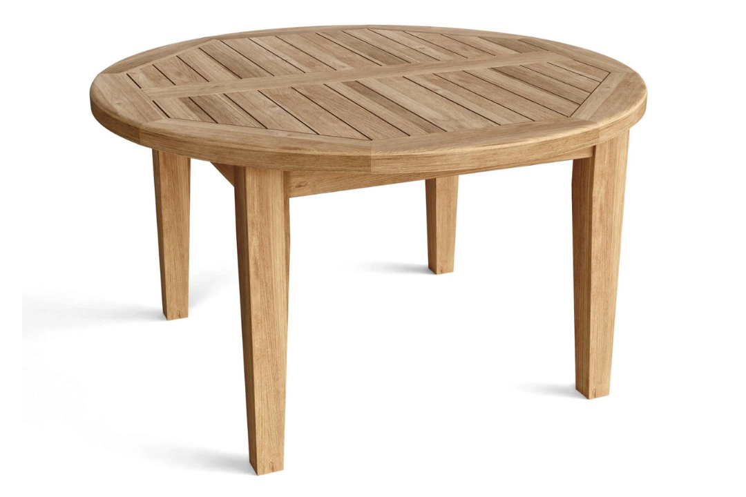 35" Natural Rounded Made from Teak Wood – Weather-Resistant Patio Accent