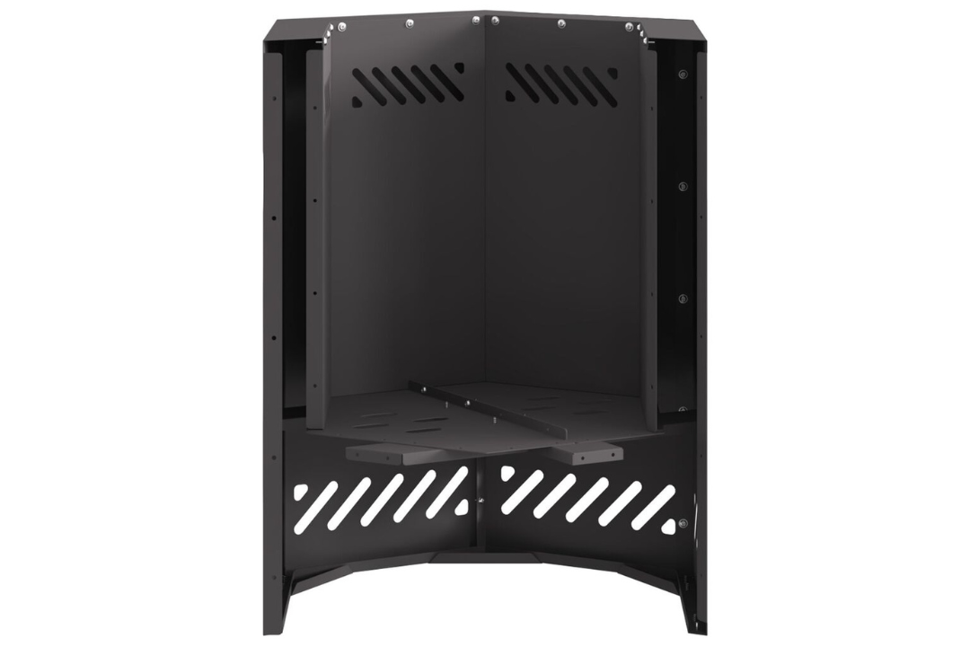 Modern Smokeless Fire Pit Hexagonal 38 x 38 x 51 cm in Black Cold-Rolled Steel