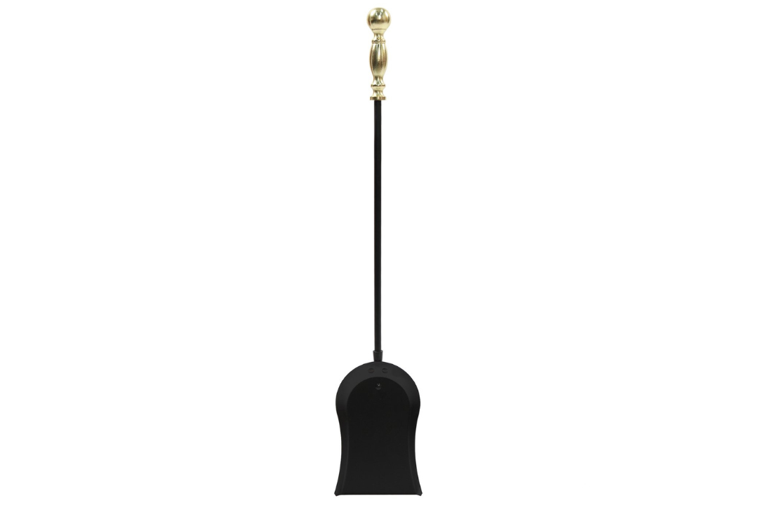 Sutton Fireplace Tool Set Shovel in Polished Brass and Black Powder Coated Finish