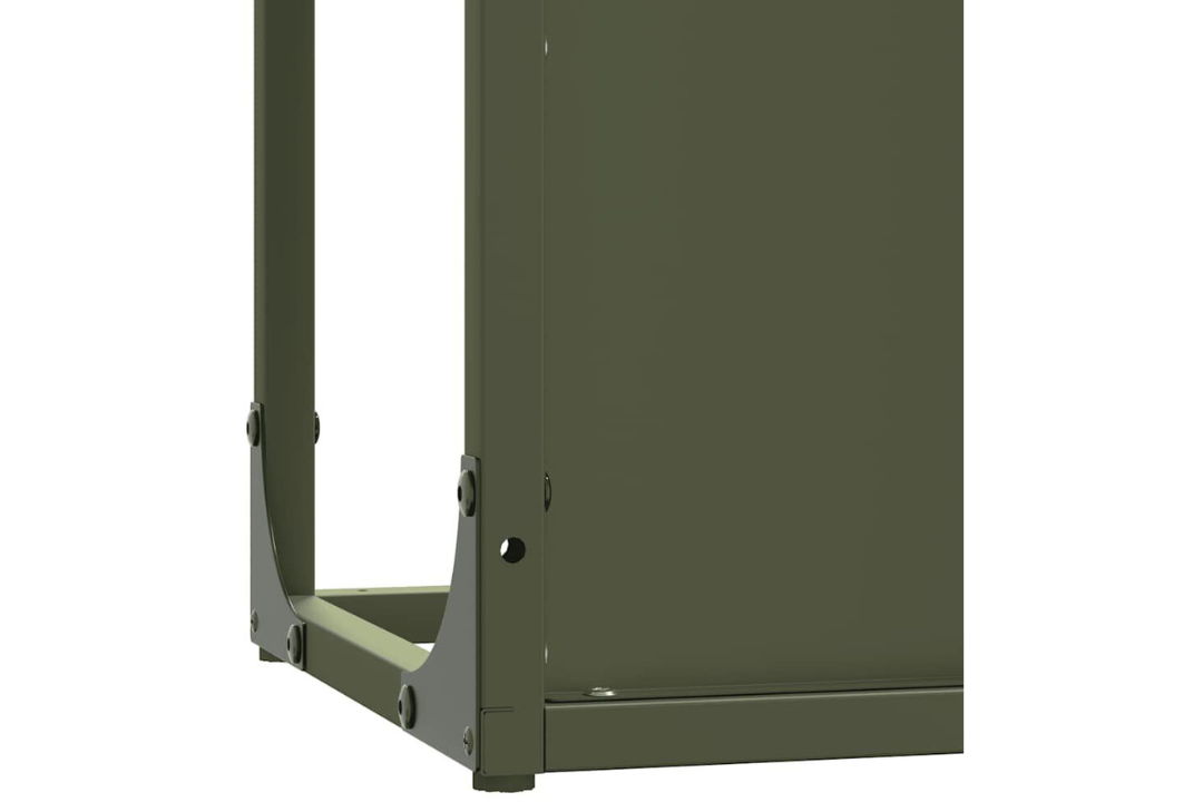 Stylish Firewood Rack 25 x 25 x 100 cm in Olive Green Made of Cold-Rolled Steel