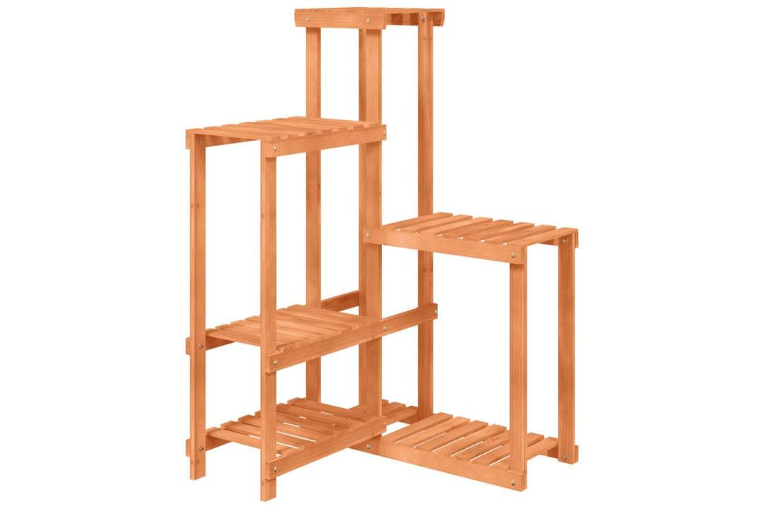 Solid Wood Fir Flower Stand in Light Brown