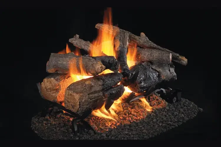 Real Fyre Charred American Oak See-Thru Gas Log 30" Set with Burner