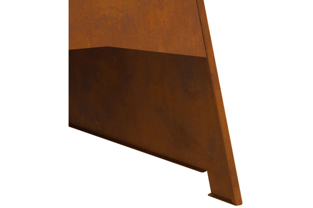 Minimalist Fire Pit Pyramid 50 x 45 x 95 cm Steel in Rusty Brown Weathering Steel