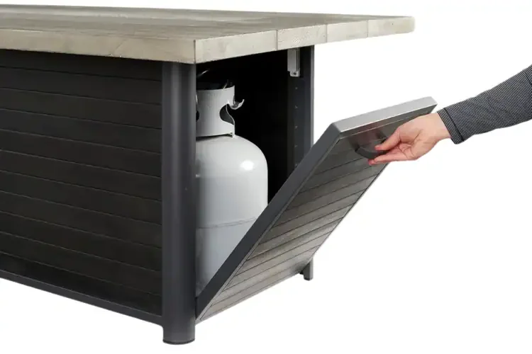 Cedar Ridge 61" Linear Gas Fire Pit Table Hidden Access Door