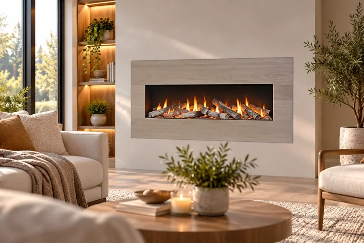 Light Wood Finish Fireplace Surround Frame