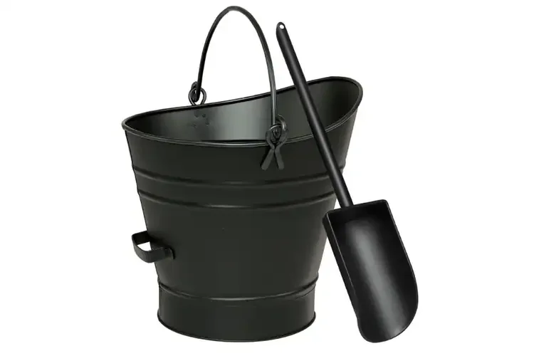 Traditional Coal Hod Pellet Bucket – Small with Scoop Made of Galvanized Steel