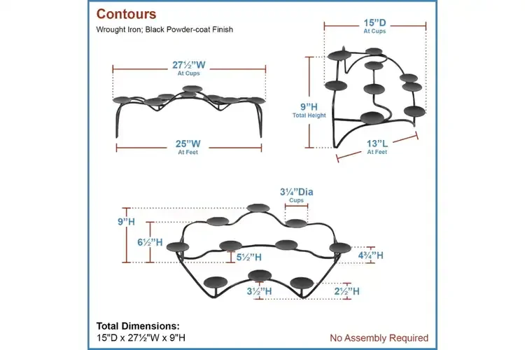 Contours Hearth Candelabra Specifications