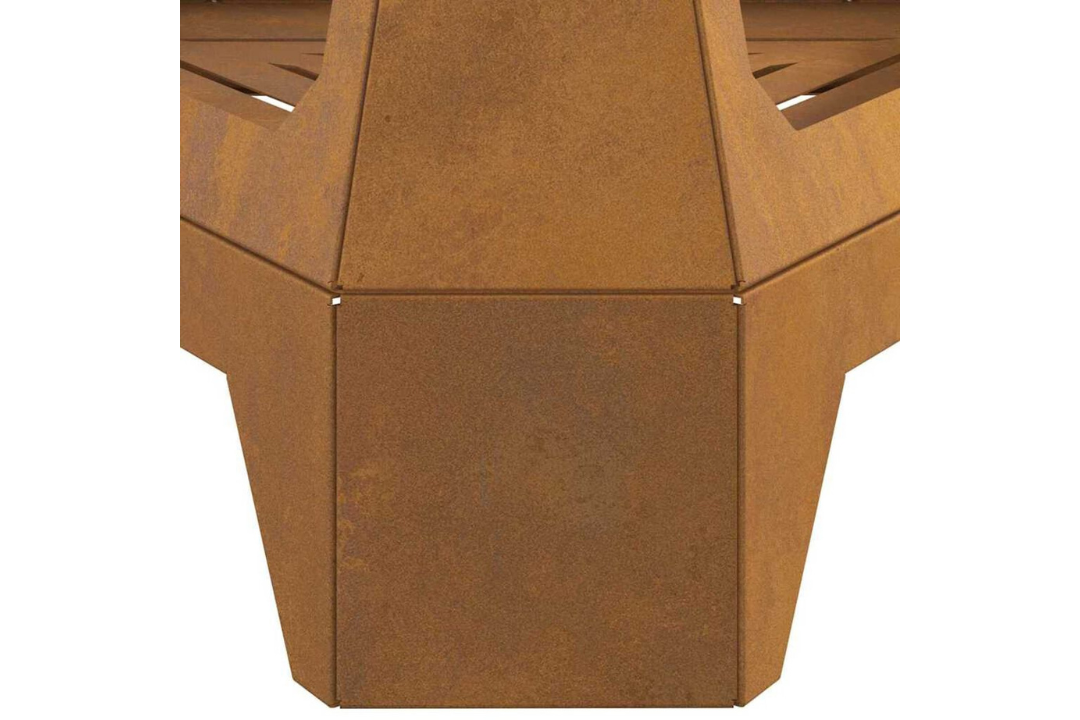 Sleek Fire Pit with Chimney 50 x 43 x 52 cm in Rusty Brown Weathering Steel