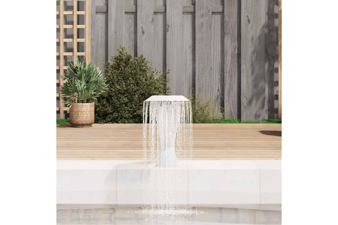 Pool Fountain in Silver Made from Stainless Steel SS 304 in 25.2 x 11.8 x 20.5 in