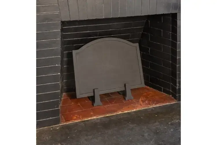 Large Plain Cast Iron Fireback – Matte Black Heat Reflector for Fireplaces
