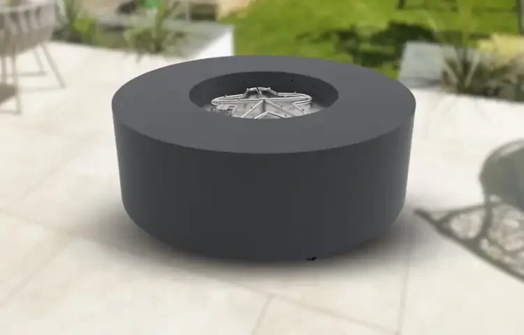 HPC Agni Gray Round Fire Pit Enclosure Electronic Ignition Series