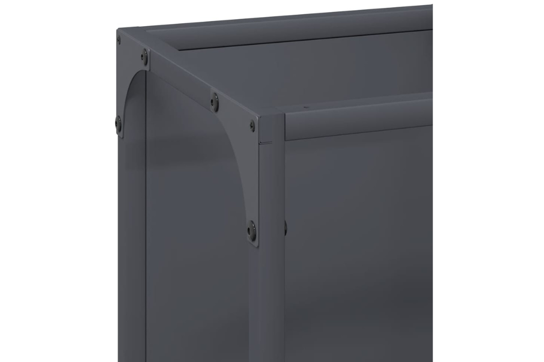 Spacious Firewood Rack 25 x 25 x 100 cm in Anthracite Made of Cold-Rolled Steel