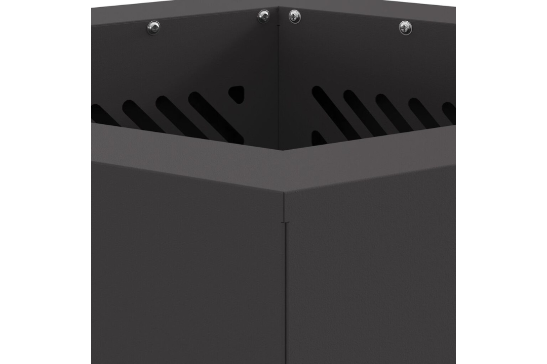 Sleek Smokeless Fire Pit Hexagonal 38 x 38 x 51 cm in Black Cold-Rolled Steel