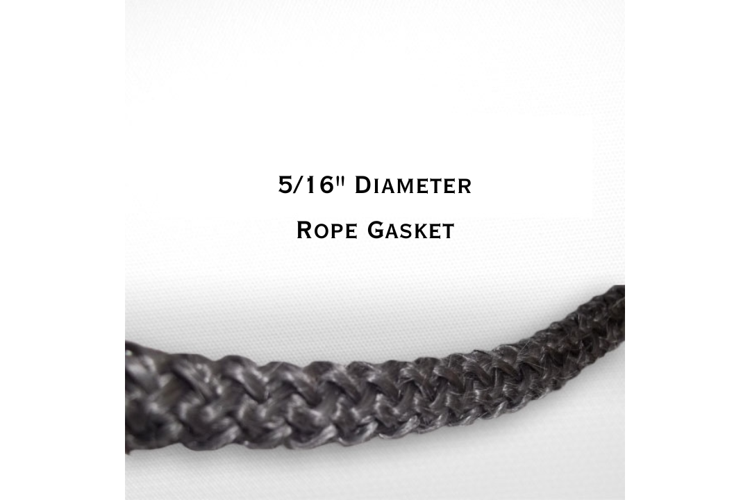 5/16" Diameter Fiberglass Rope Gasket In Black | 5 ft and 7 ft