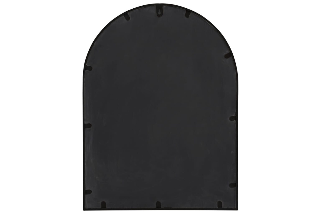 Vintage Arched Outdoor Garden Wall Mirror 60 x 45 cm in Black with Pre-Drilled Hole at the Top