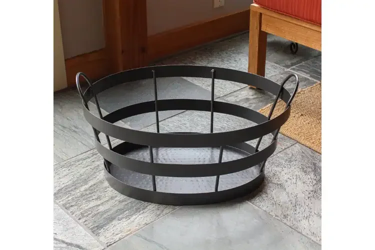 Shaker Log Bin in Graphite Powder Coated Finish Low Maintenance