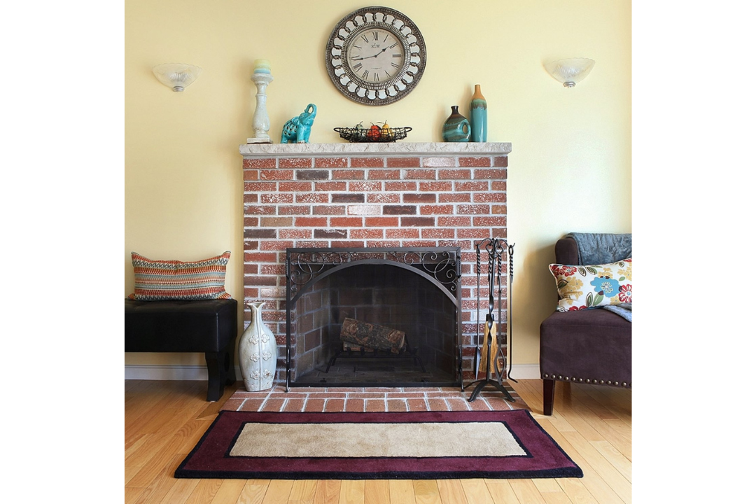Sterling Flat Fireplace Screen in 38" W x 30" H with Graphite Powder Coated Finish