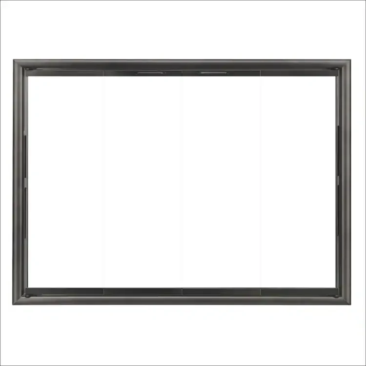Silhouette Zero Clearance Fireplace Glass Door In Flat Black Finish Made To Inside Fit Opening of 36" Wide x 31" Tall