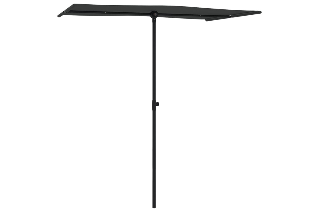 Garden Parasol 180x110 cm with Aluminum Pole in Black Made from 100% Polyester Fabric