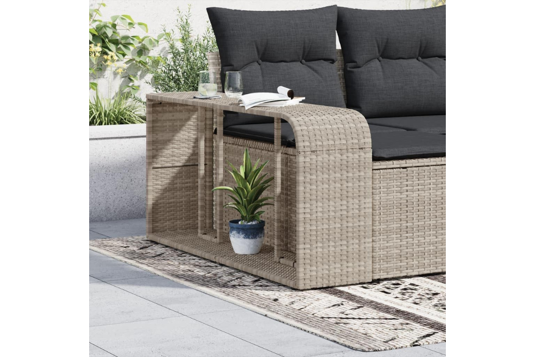 Light Grey Poly Rattan Storage Shelves