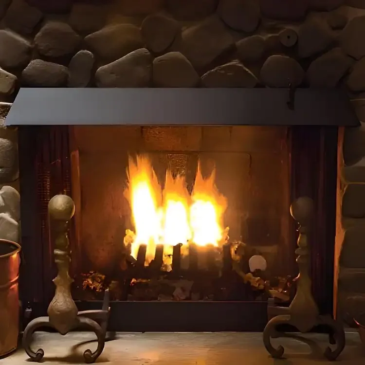 Custom Length Fireplace Hood in Flat Black Powder Coat Finish