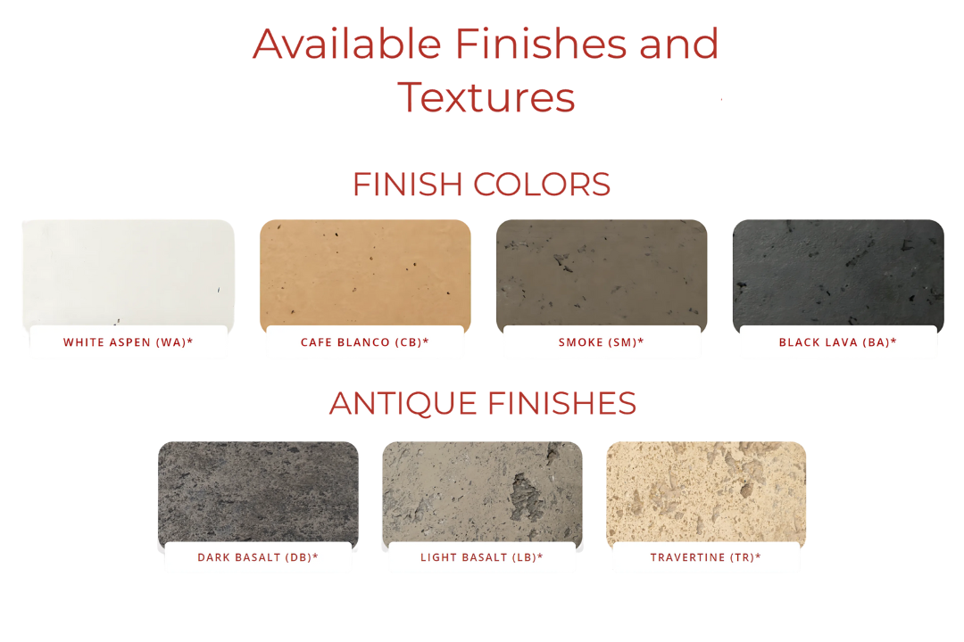 American Fyre Designs Finishes and Textures