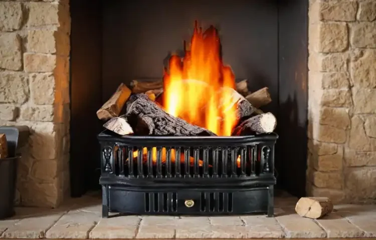 Hargrove Olde World Vented Log Basket With Lava Rock