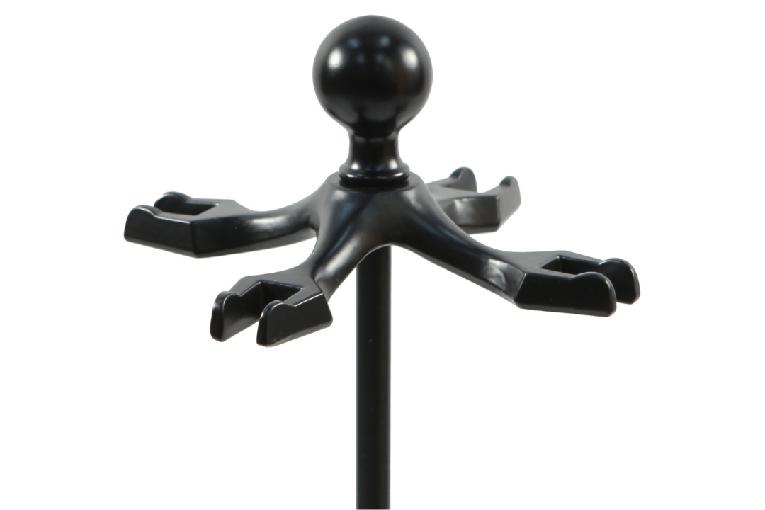 Paxton 4-Piece Mini Fireplace Tool Set in All Black with Decorative Handles