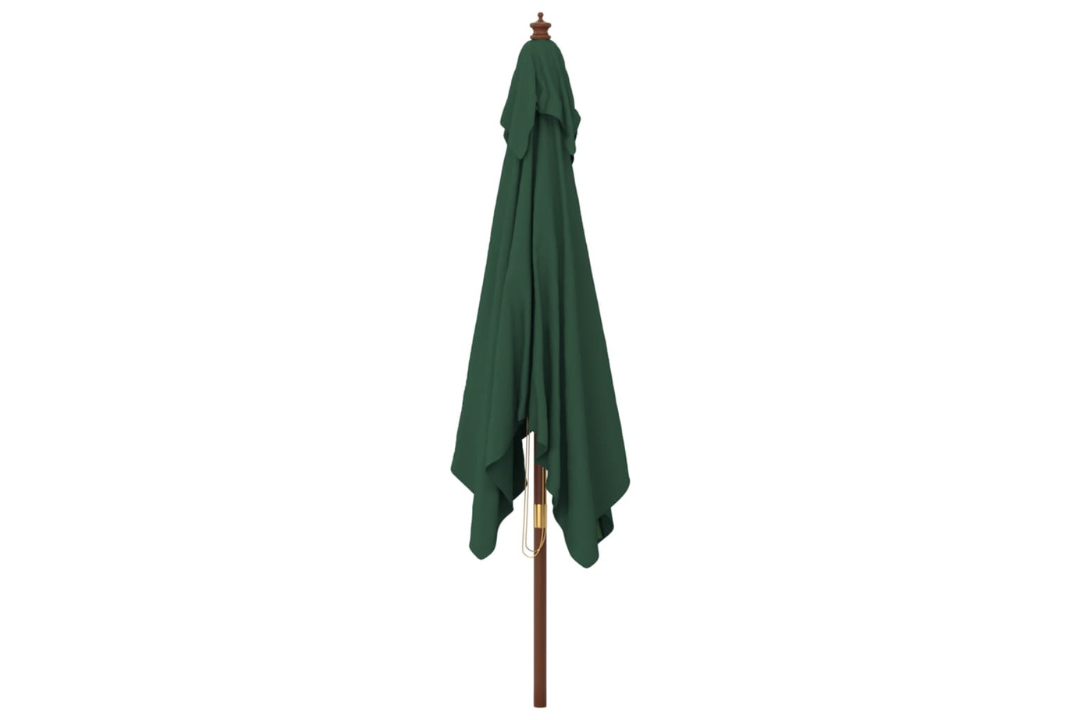 Foldable Garden Parasol with Wooden Pole 300x300x273 cm in Green