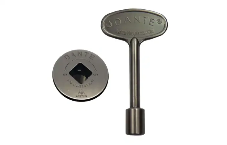 Pewter Floor Plate With 3" Gas Valve Key