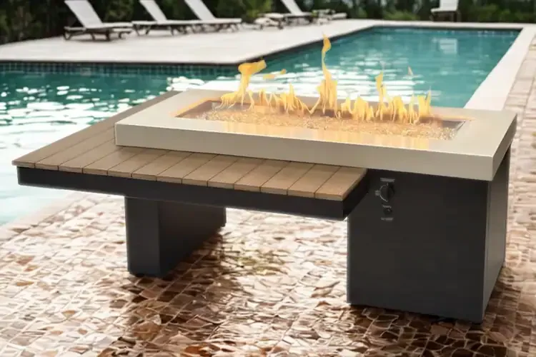 Uptown Antique Mahogany Linear Gas Fire Table