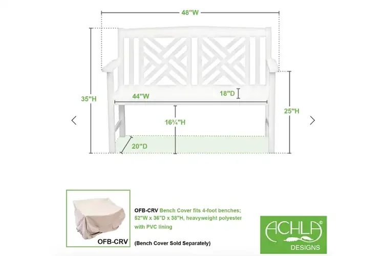 Fretwork Bench in White Specifications