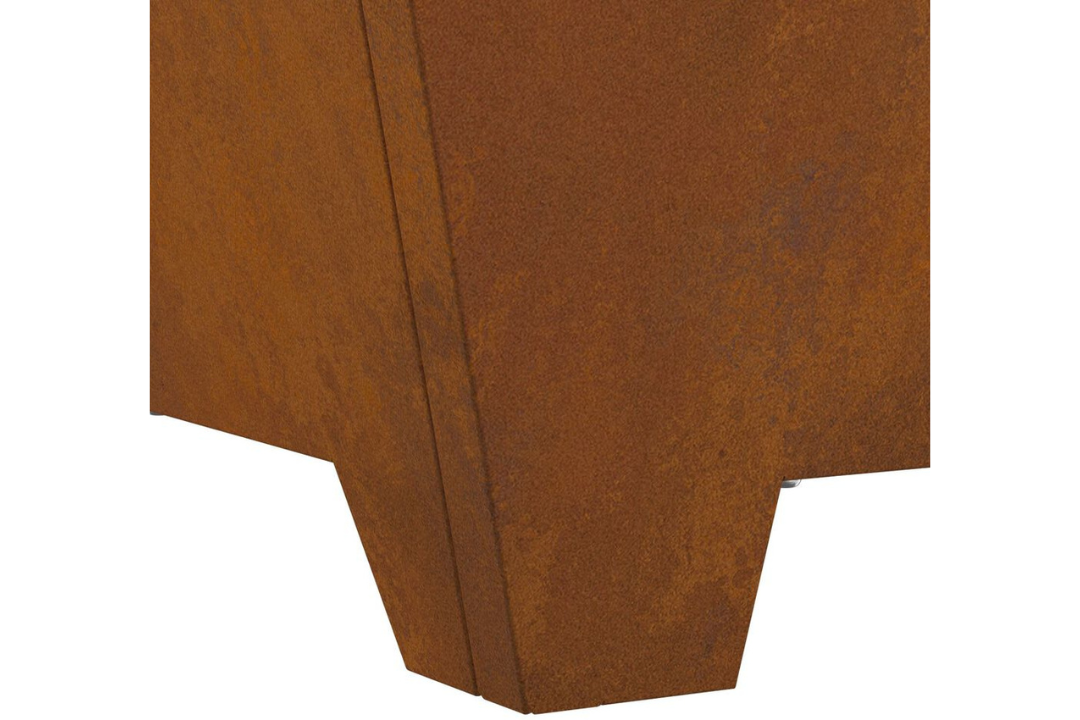 Durable Fire Pit Square 60 x 60 x 30 cm in Rusty Brown Weathering Steel