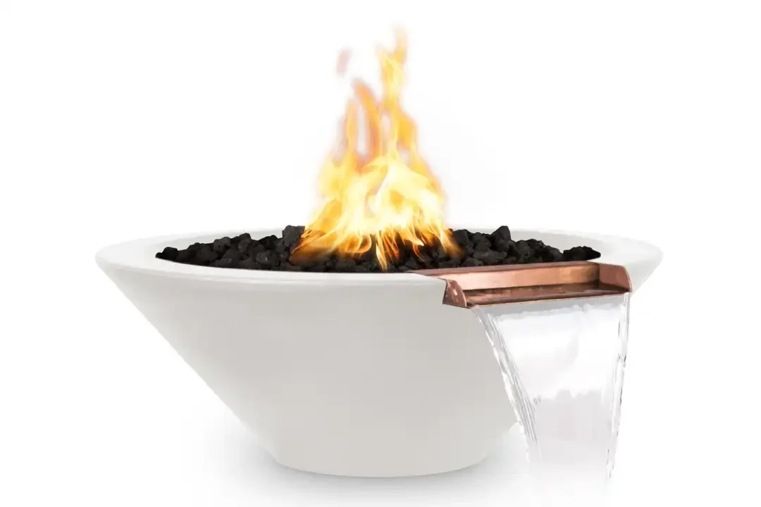 24" Cazo Fire & Water Bowl Limestone
