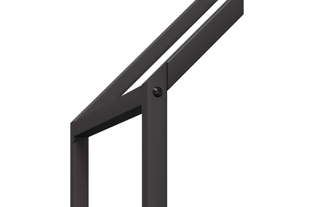 Minimalist Firewood Rack 60 x 25 x 60 cm in Black Made of Cold-Rolled Steel