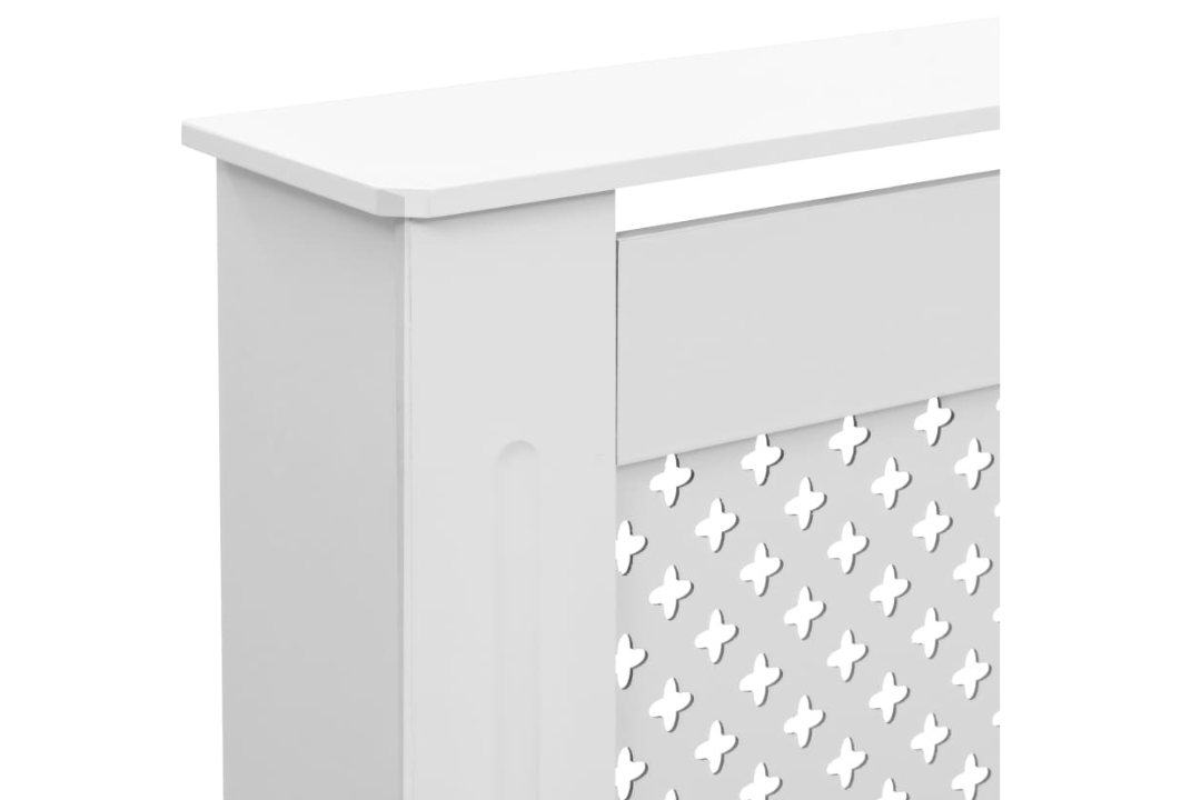 Sturdy Radiator Cover MDF 172 x 19 x 81.5 cm – Modern Slatted Cabinet in White
