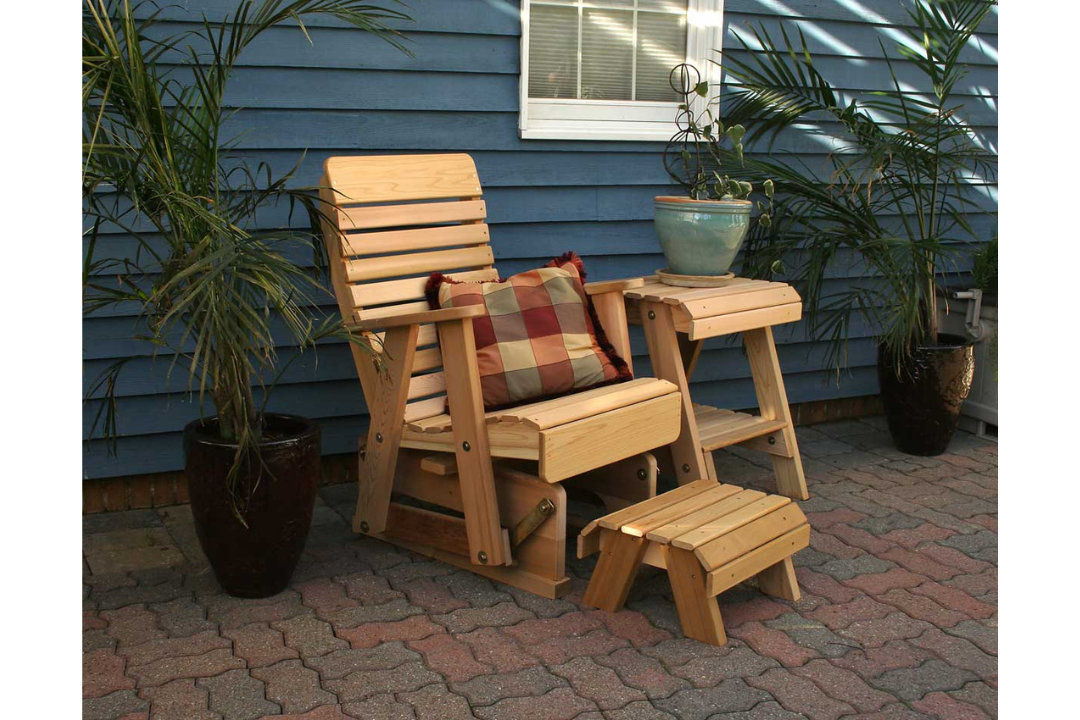 Cedar Twin Ponds Rocking Glider Chair Set