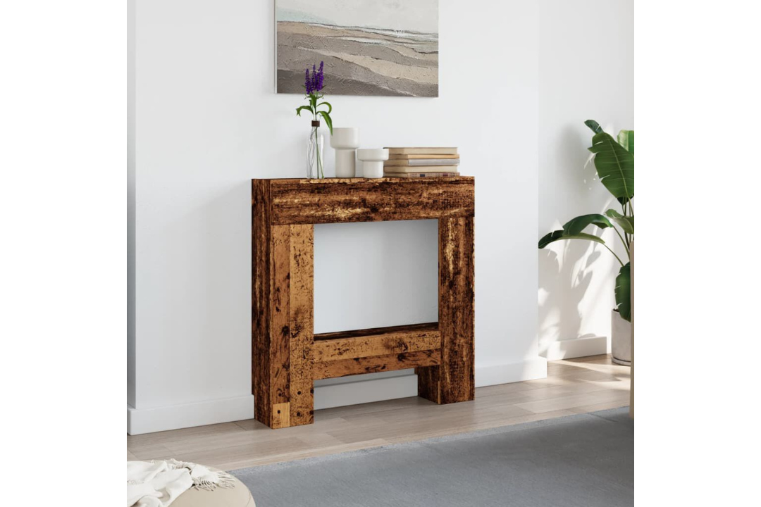 Fireplace Surround 81 x 18 x 82 cm in Old Wood Made from Engineered Wood
