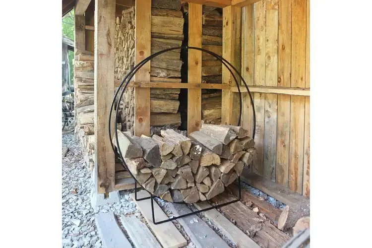 Log Holder Hoops in 48 Inches Made from Wrought Iron